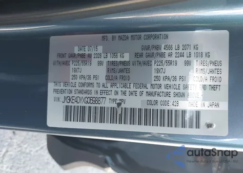 2016 Mazda Cx-5 Grand Touring from USA, damaged, VIN JM3KE4DYXG0698877